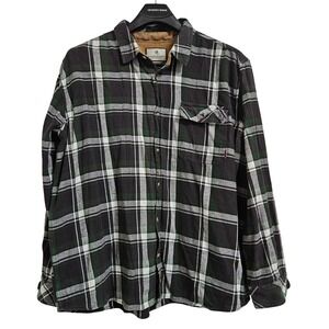 Legendary Whitetails Buck Camp Heavy Flannel Mens 3XL Green Black Plaid Rugged